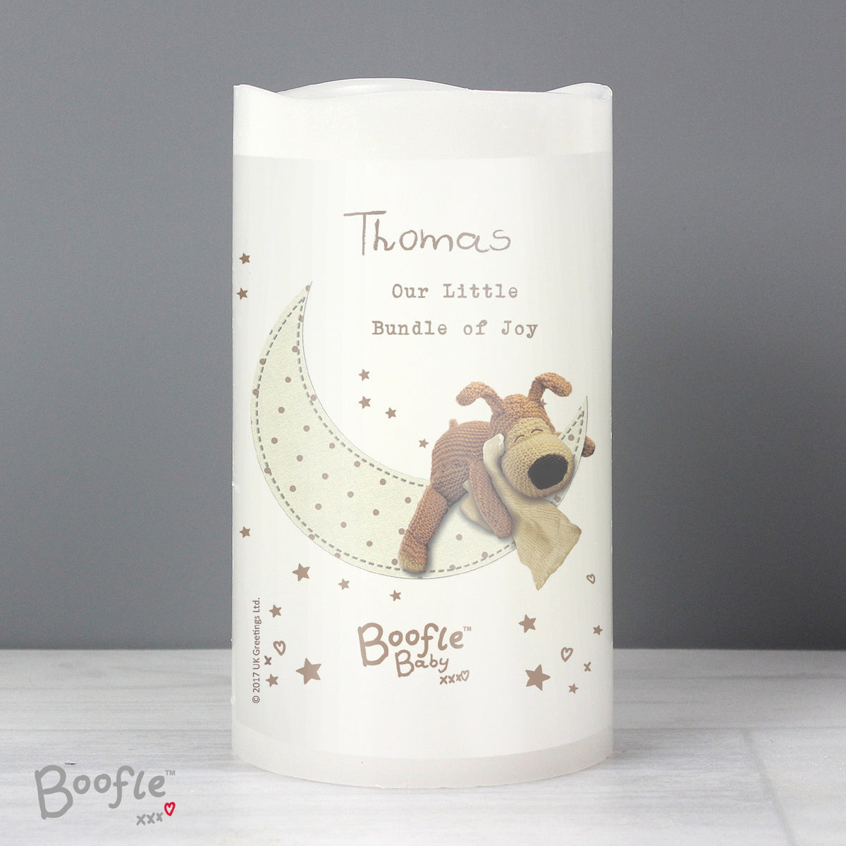 Personalised Boofle Baby Nightlight LED Candle | Christmas Gift