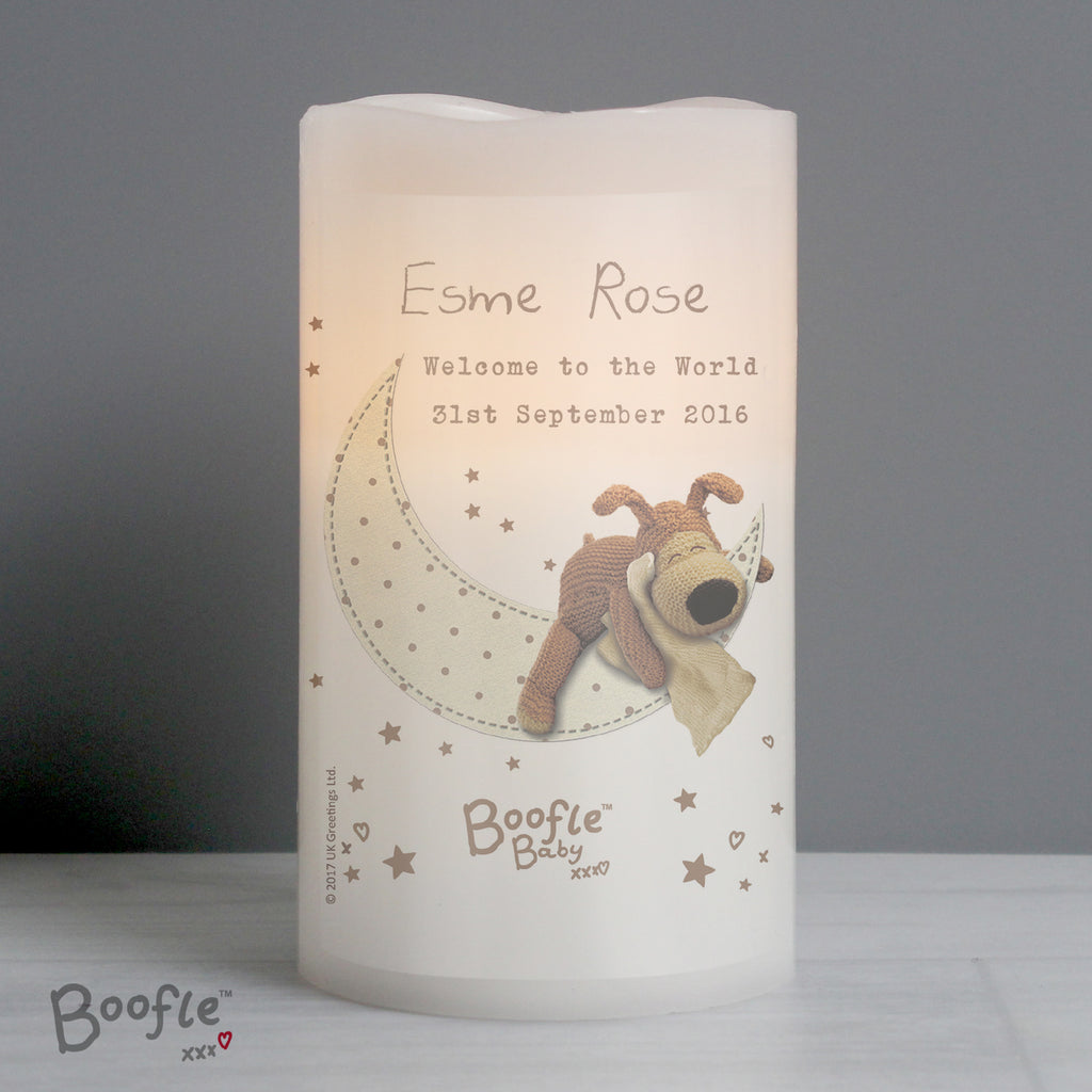 Personalised Boofle Baby Nightlight LED Candle | Christmas Gift