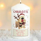 Personalised Boofle Christmas Reindeer Pillar Candle | Candles & Reed Diffusers | Christmas Gift