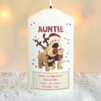 Personalised Boofle Christmas Reindeer Pillar Candle | Candles & Reed Diffusers | Christmas Gift