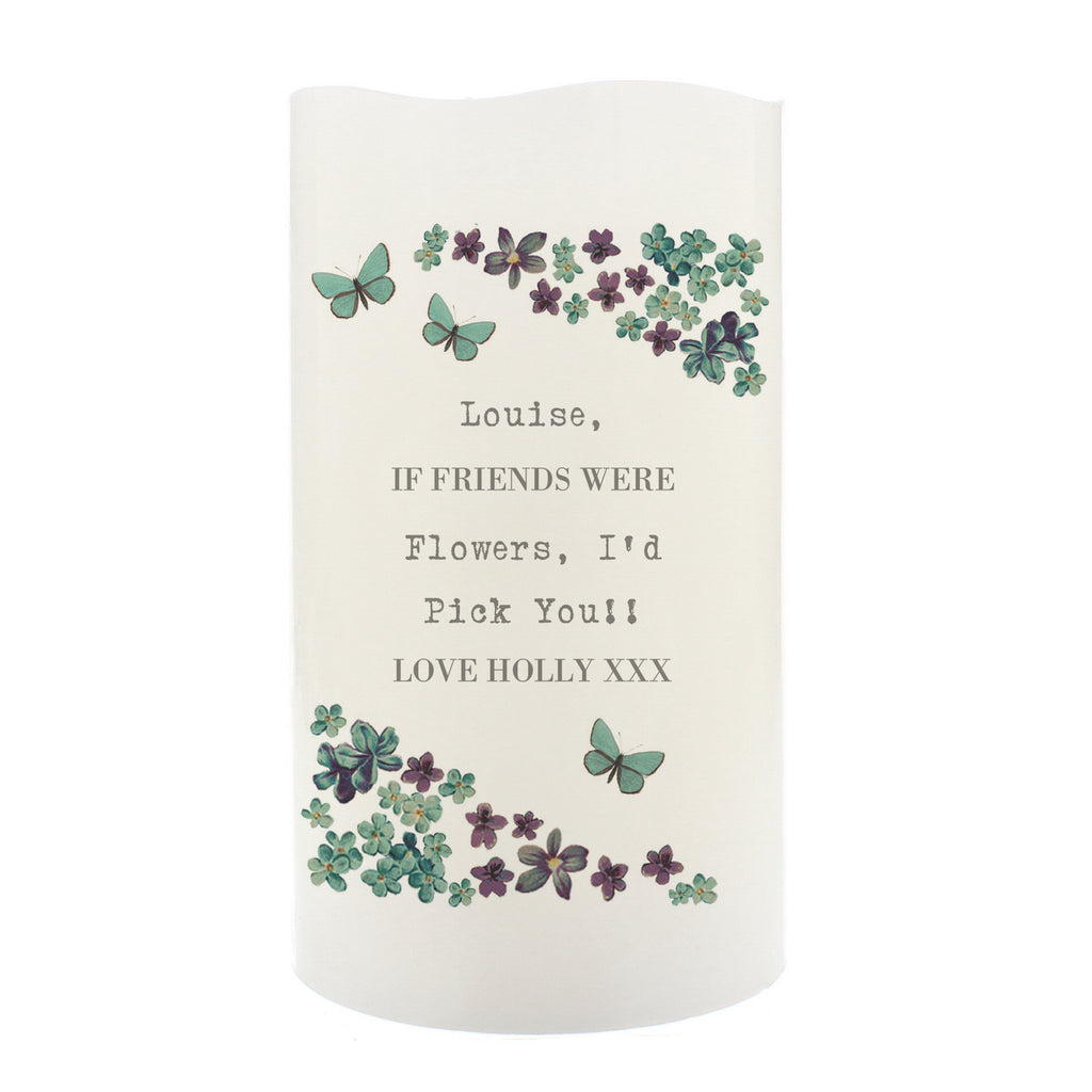 Personalised Forget Me Not LED Candle | Mother's Day Gift