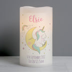 Personalised Baby Unicorn Nightlight LED Candle for Christmas