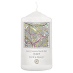 Personalised Present Day Map Compass Pillar Candle | Candles & Reed Diffusers