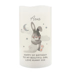 Personalised Baby Bunny LED Candle for Christening