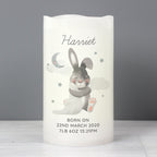 Personalised Baby Bunny LED Candle for Christening