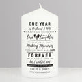 Personalised Typography Anniversary Pillar Candle | Anniversary Gift