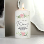 Personalised Abstract Rose Pillar Candle | Candles & Reed Diffusers | Inspired Creative Gifts