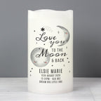 Personalised Baby To The Moon and Back LED Candle | Christmas Gift