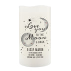 Personalised Baby To The Moon and Back LED Candle | Christmas Gift