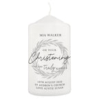 Personalised 'Truly Blessed' Christening Pillar Candle