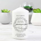 Personalised 'Truly Blessed' First Holy Communion Pillar Candle | Candles & Reed Diffusers | Christening Gift