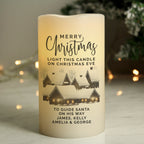 Personalised Christmas Town LED Candle for Christmas
