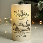 Personalised Christmas Town LED Candle for Christmas