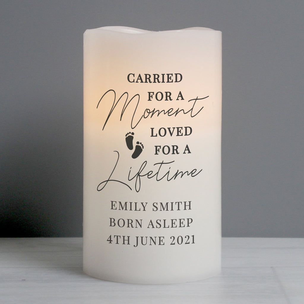 Personalised Carried For A Moment Led Candle for Memorial