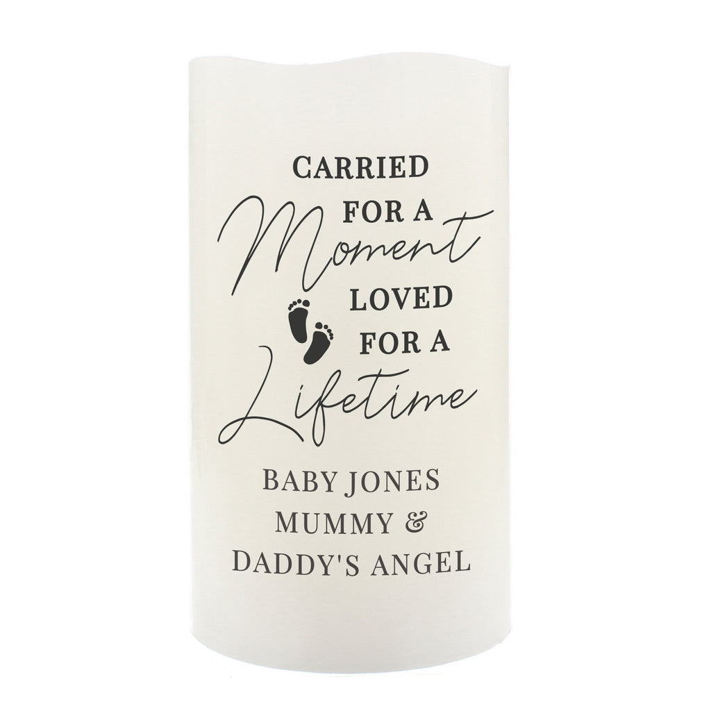 Personalised Carried For A Moment Led Candle for Memorial