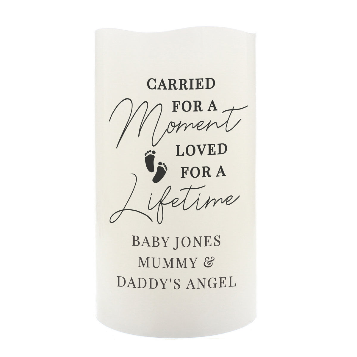 Personalised Carried For A Moment Led Candle for Memorial