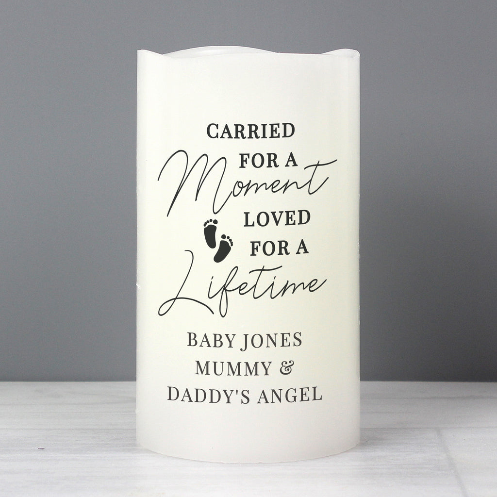 Personalised Carried For A Moment Led Candle for Memorial
