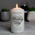 Personalised On Your Wedding Day Pillar Candle | Candles & Reed Diffusers | Inspired Creative Gifts