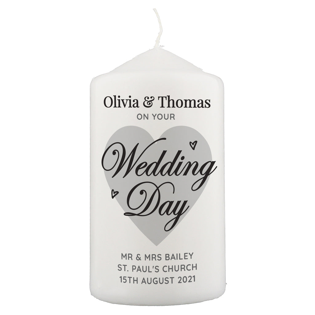 Personalised On Your Wedding Day Pillar Candle | Candles & Reed Diffusers | Inspired Creative Gifts