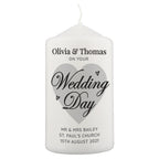 Personalised On Your Wedding Day Pillar Candle | Candles & Reed Diffusers | Inspired Creative Gifts