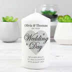 Personalised On Your Wedding Day Pillar Candle | Candles & Reed Diffusers | Inspired Creative Gifts