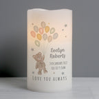Personalised Teddy & Balloons Nightlight LED Candle | Christening Gift