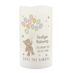 Personalised Teddy & Balloons Nightlight LED Candle | Christening Gift