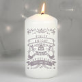 Personalised Grey Papercut Style Pillar Candle | Candles & Reed Diffusers | Wedding Gift