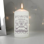 Personalised Grey Papercut Style Pillar Candle | Candles & Reed Diffusers | Wedding Gift