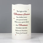Personalised Christmas Season Memorial LED Candle | Christmas Gift