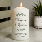 Personalised Botanical Pillar Candle | Mother's Day Gift