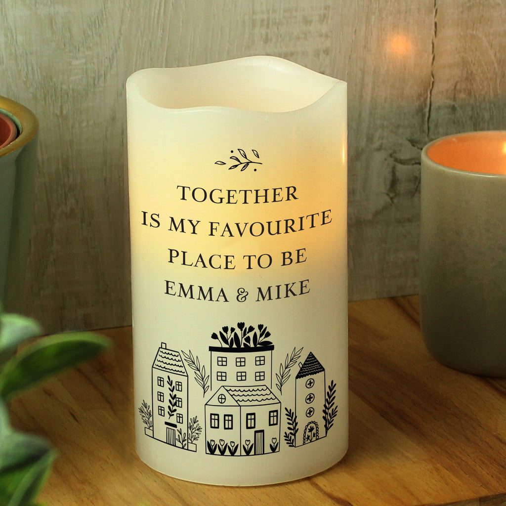 Personalised HOME LED Candle | New Home Gift