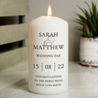 Personalised Couples Pillar Candle | Candles & Reed Diffusers | Inspired Creative Gifts