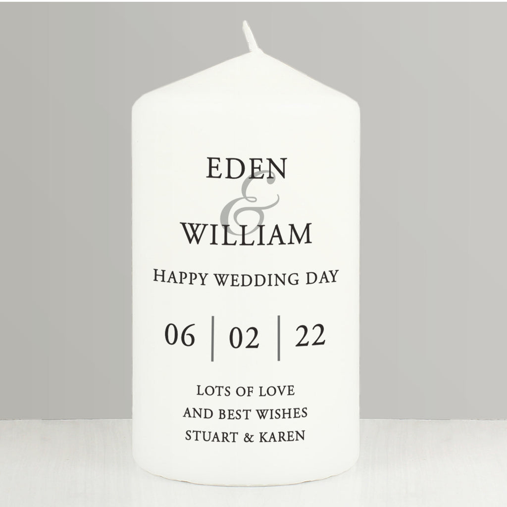 Personalised Couples Pillar Candle | Candles & Reed Diffusers | Inspired Creative Gifts