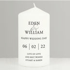 Personalised Couples Pillar Candle | Candles & Reed Diffusers | Inspired Creative Gifts