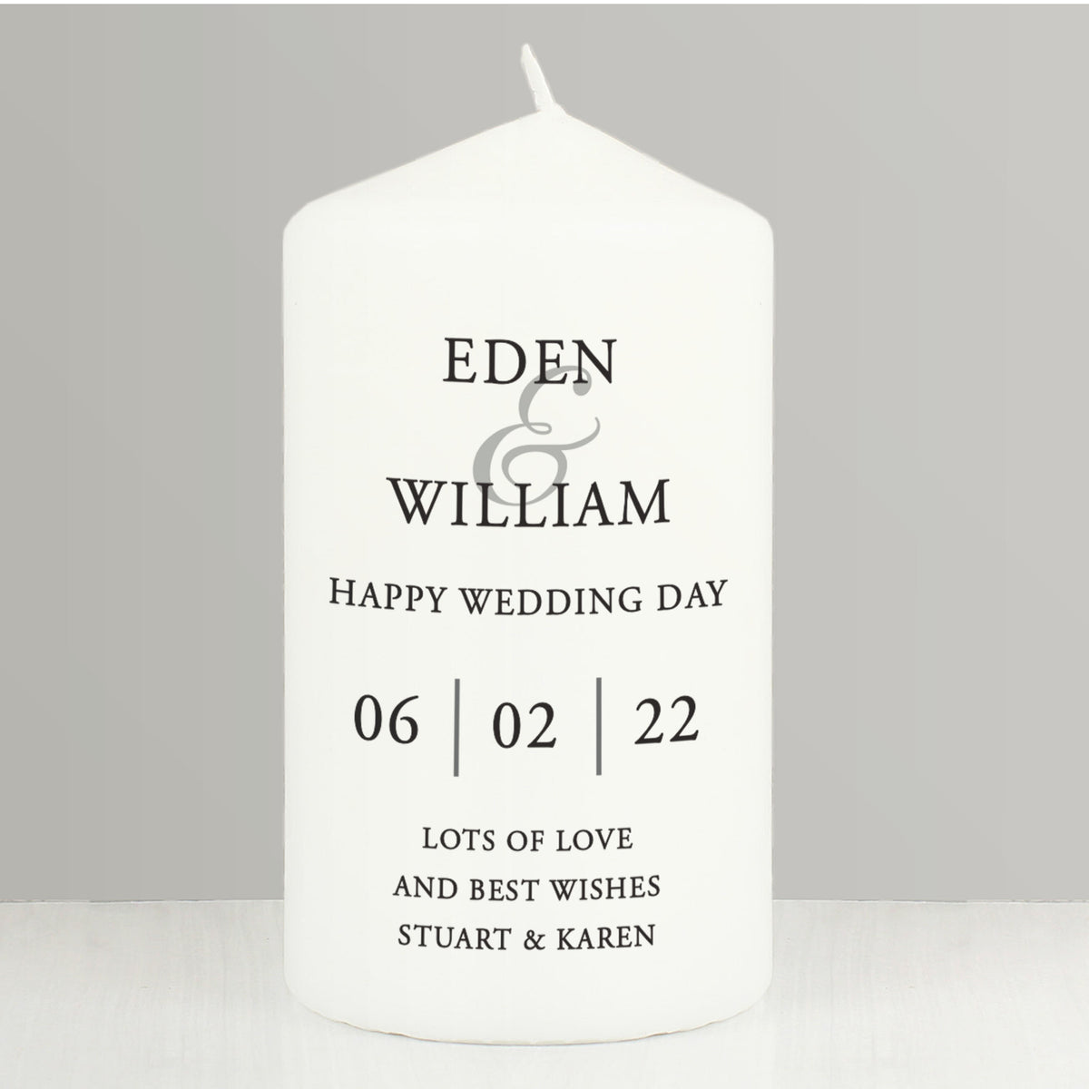 Personalised Couples Pillar Candle | Candles & Reed Diffusers | Inspired Creative Gifts