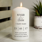 Personalised Couples Pillar Candle | Candles & Reed Diffusers | Inspired Creative Gifts