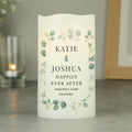 Personalised Botanical Free Text LED Candle for Wedding