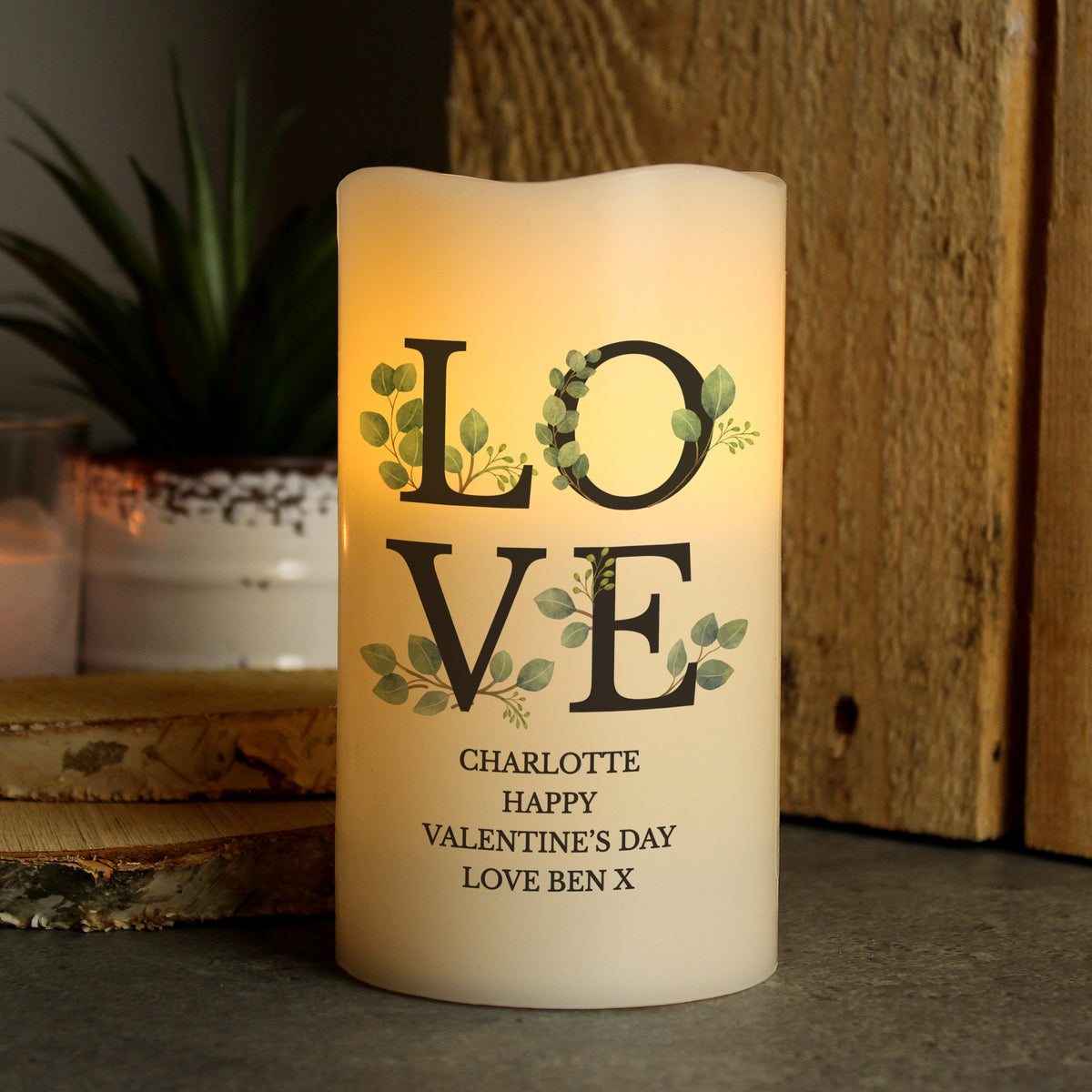 Personalised LOVE LED Candle for Wedding