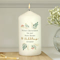 Personalised Christmas Foliage Pillar Candle | Christmas Gift