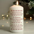 Personalised Christmas Fair Isle Pillar Candle | Candles & Reed Diffusers | Christmas Gift
