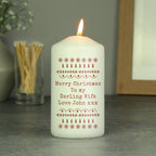 Personalised Christmas Fair Isle Pillar Candle | Candles & Reed Diffusers | Christmas Gift