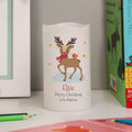 Personalised Christmas Reindeer LED Candle for Christmas