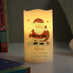 Personalised Christmas Santa LED Candle for Christmas