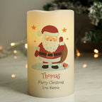 Personalised Christmas Santa LED Candle for Christmas