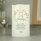Personalised Botanical Anniversary LED Candle for Anniversary