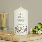 Personalised Wild Flowers Pillar Candle | Candles & Reed Diffusers