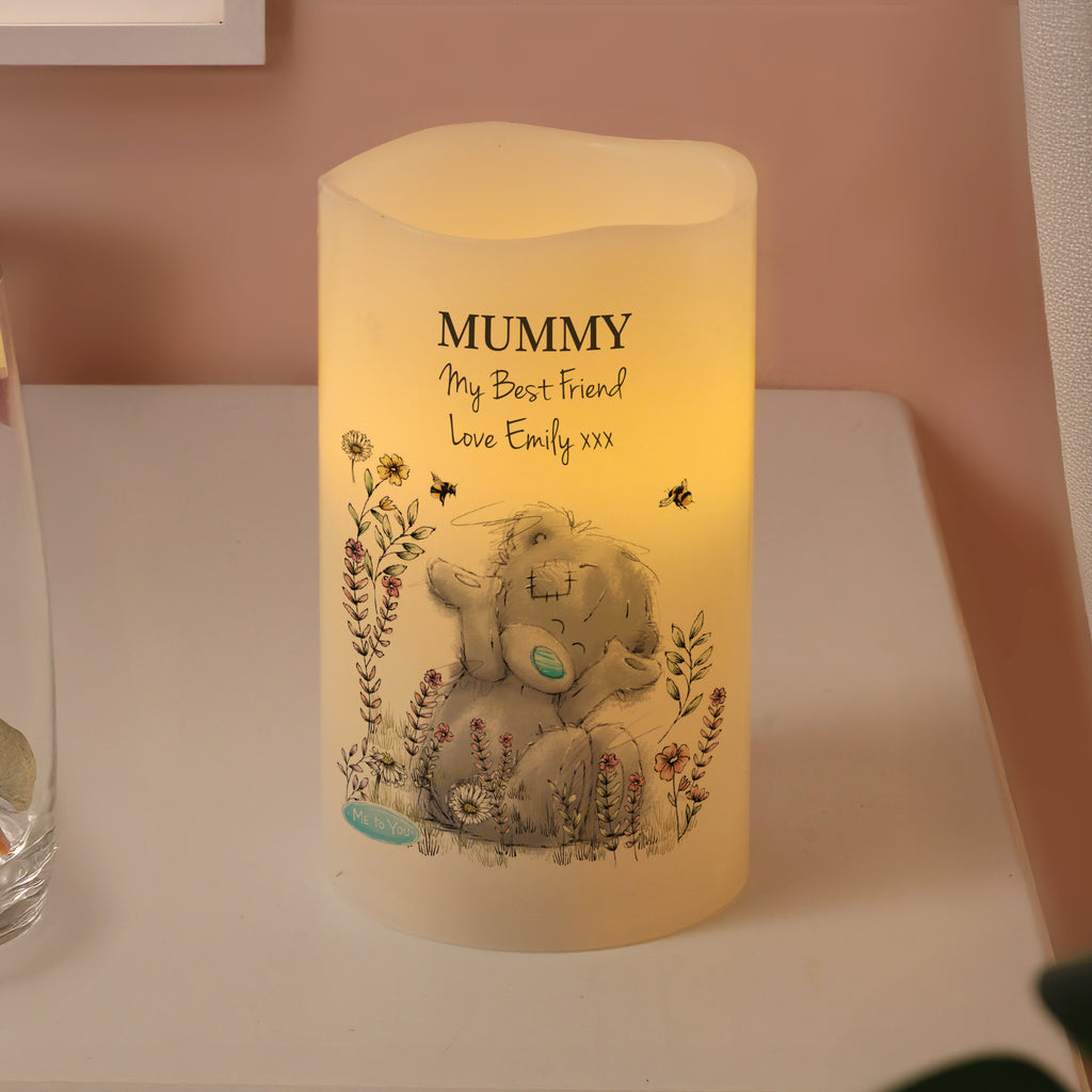 Personalised Me to You Floral LED Candle for Mother's Day