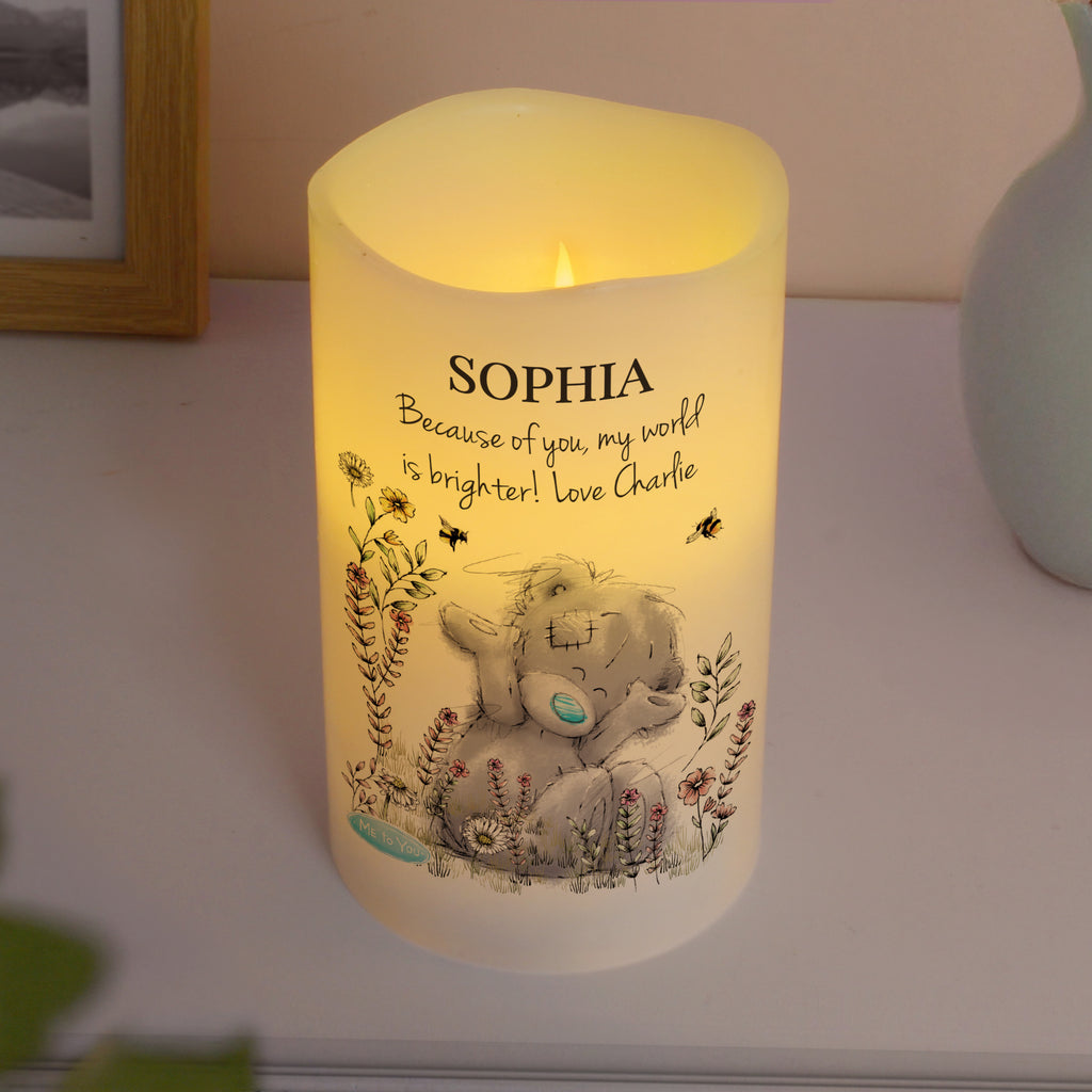 Personalised Me to You Floral LED Candle for Mother's Day