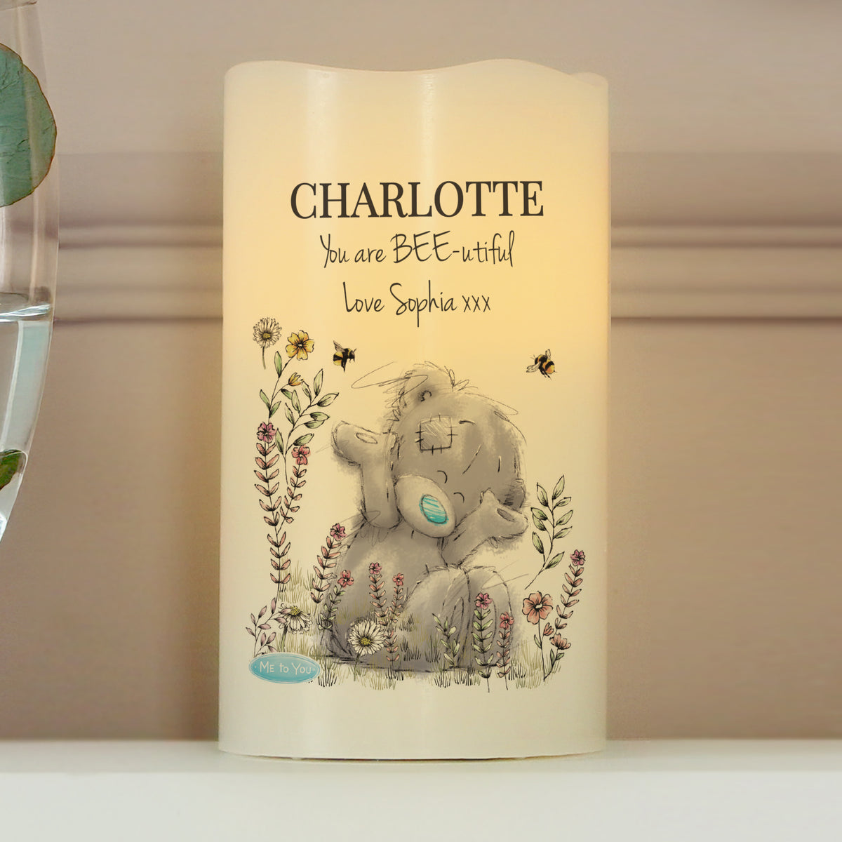 Personalised Me to You Floral LED Candle for Mother's Day